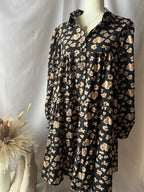 Abstract Floral Tiered Dress