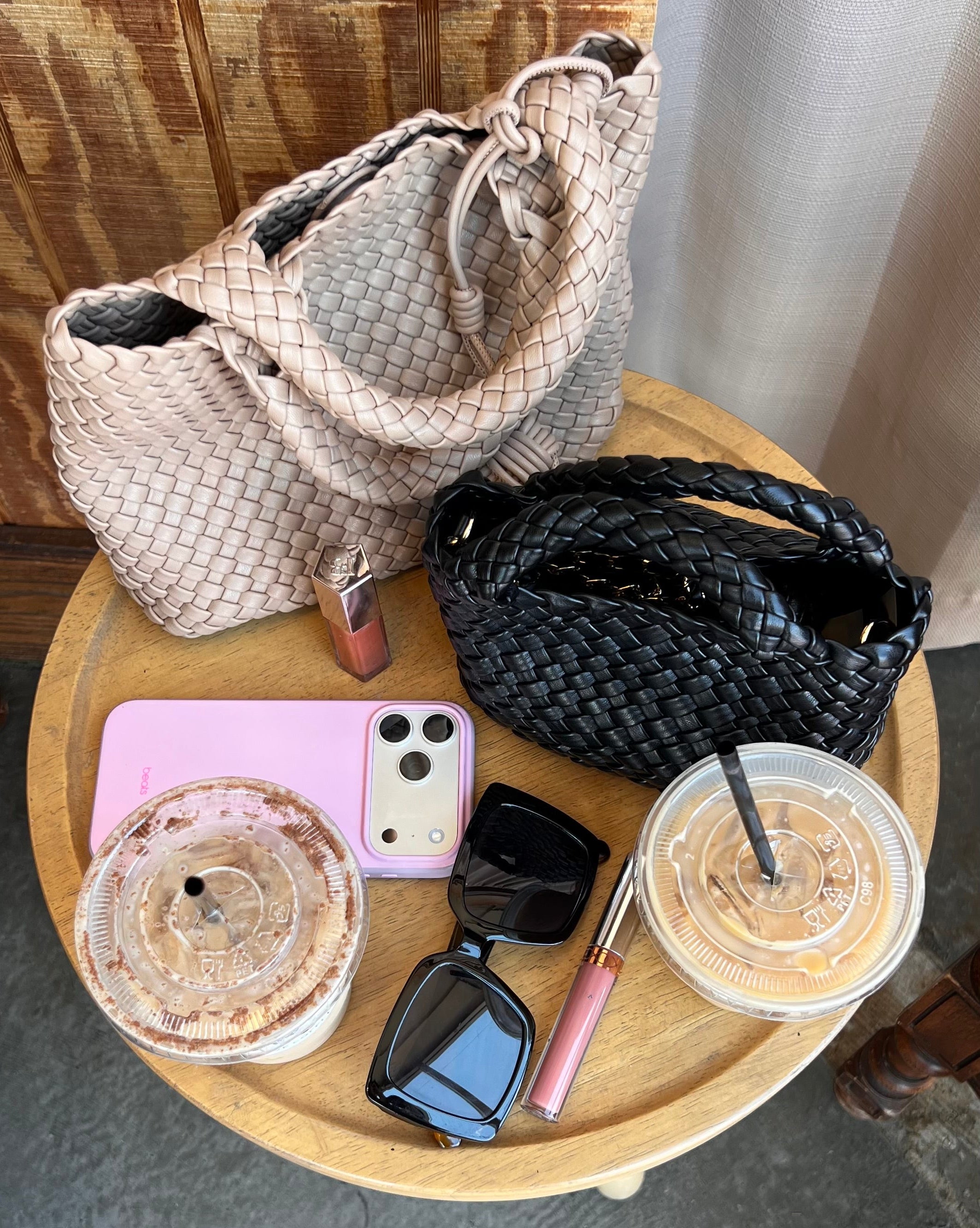 Mini Woven Handle Bag