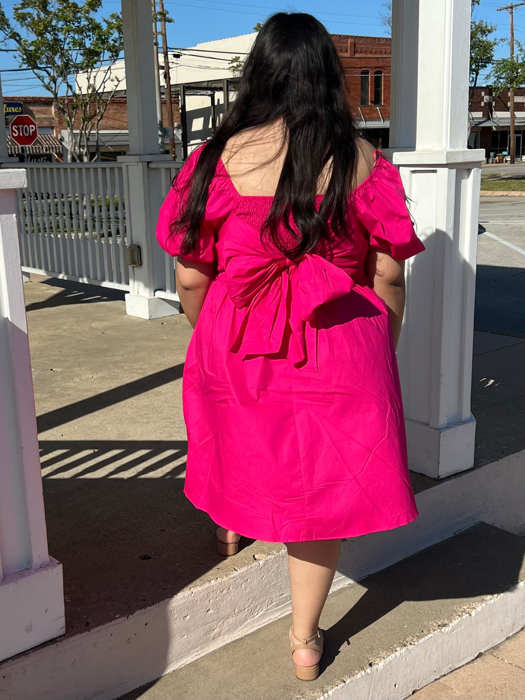 Pink Bow Babydoll Dress
