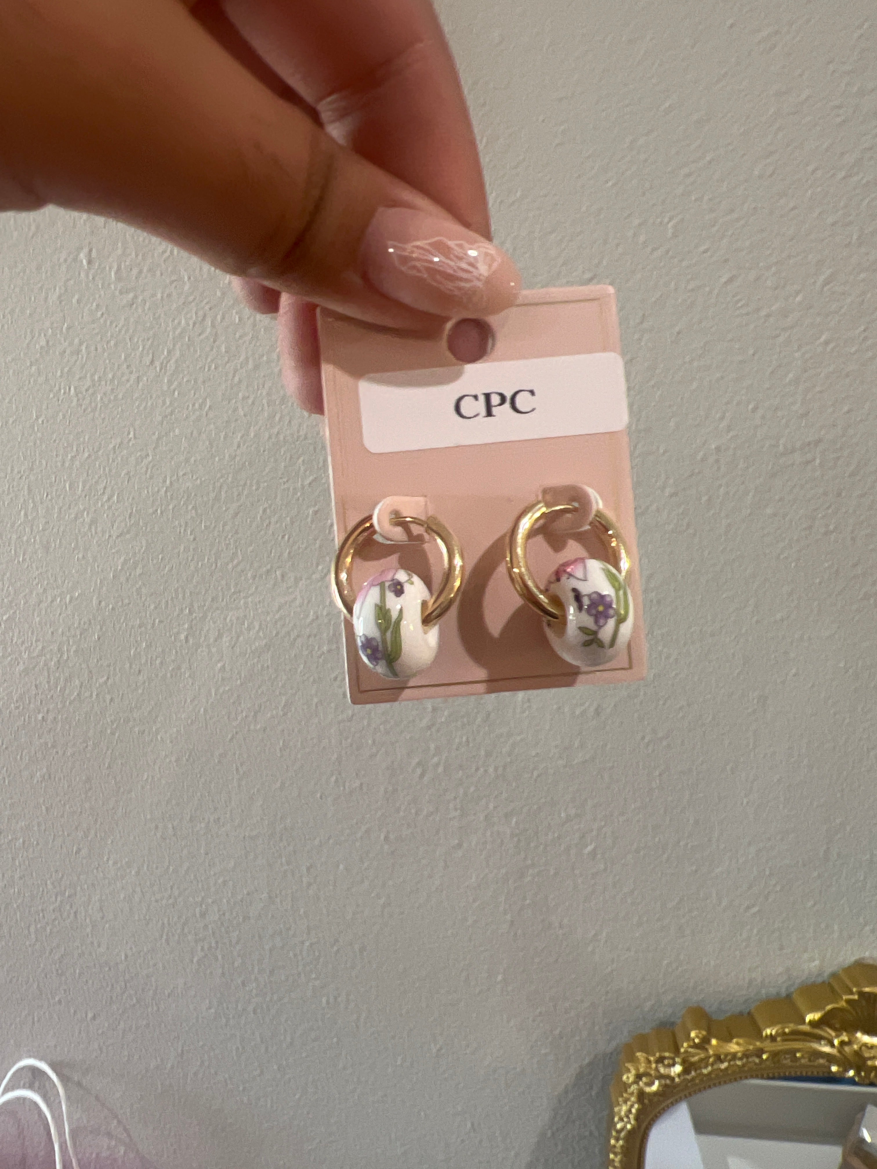 Floral Hoop Earrings