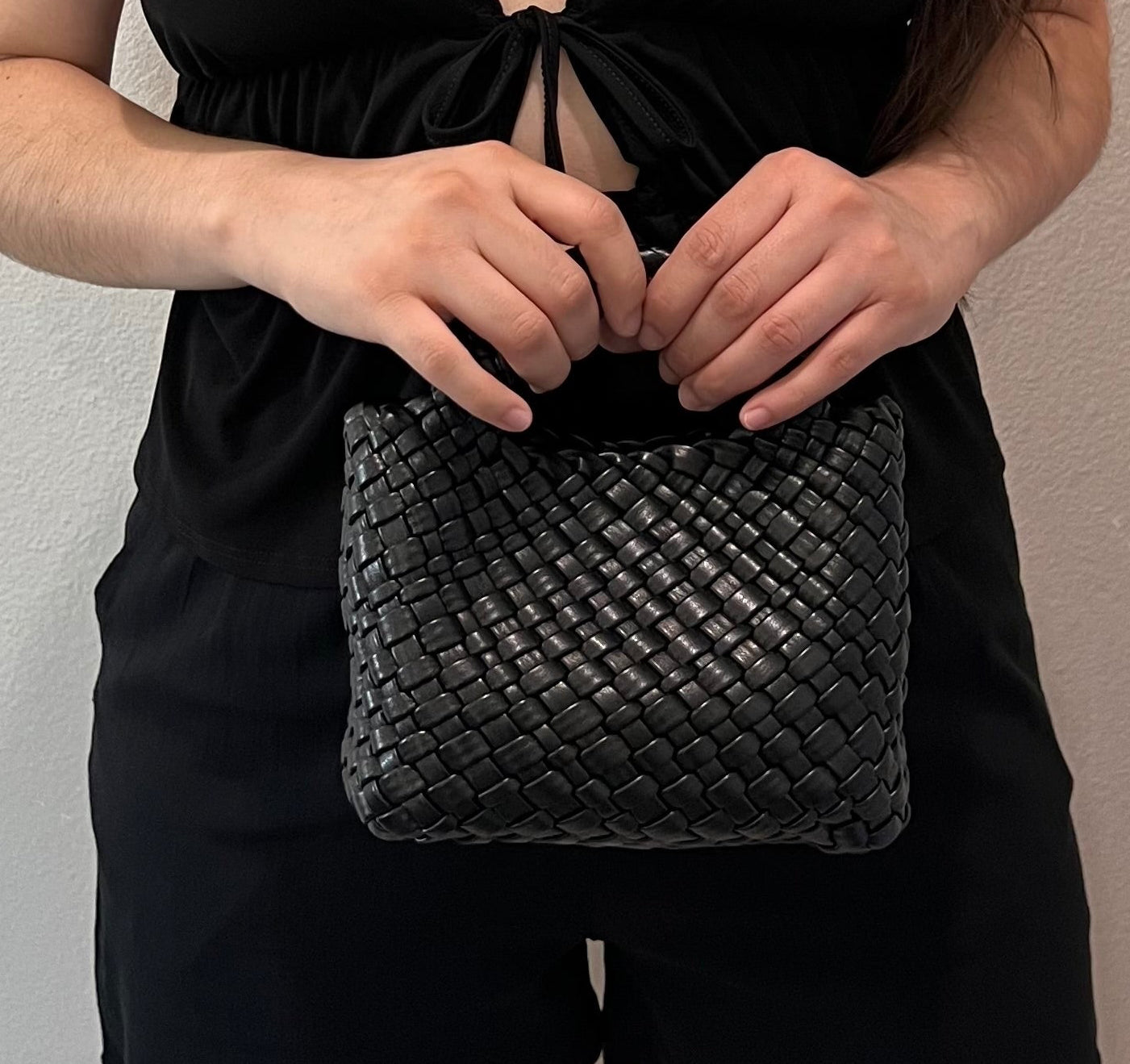 Mini Woven Handle Bag