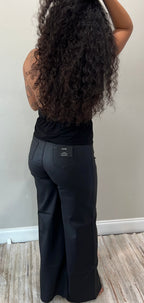 Faux Leather Wide Leg Pants