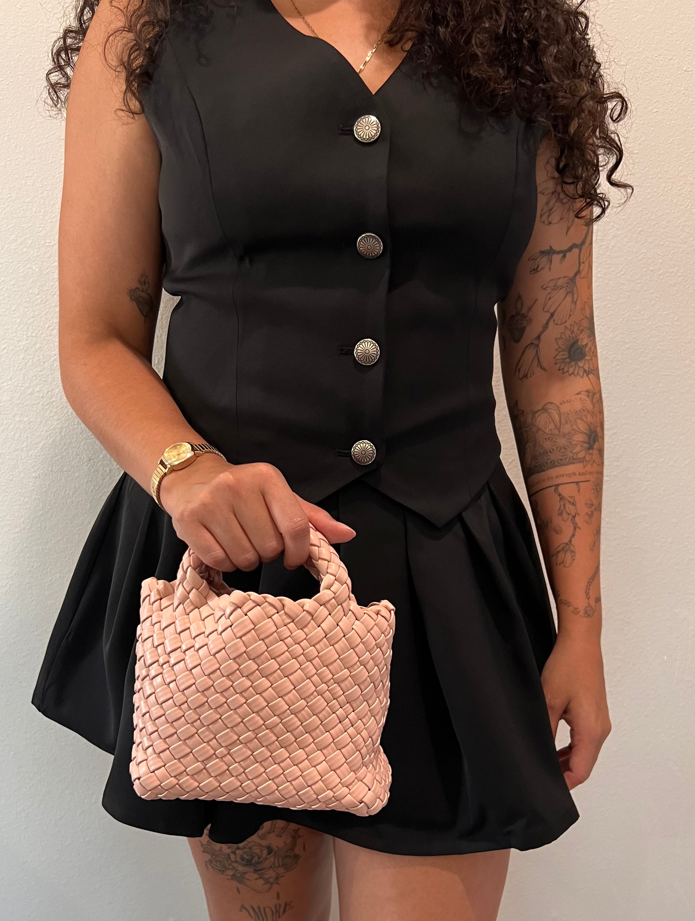 Mini Woven Handle Bag