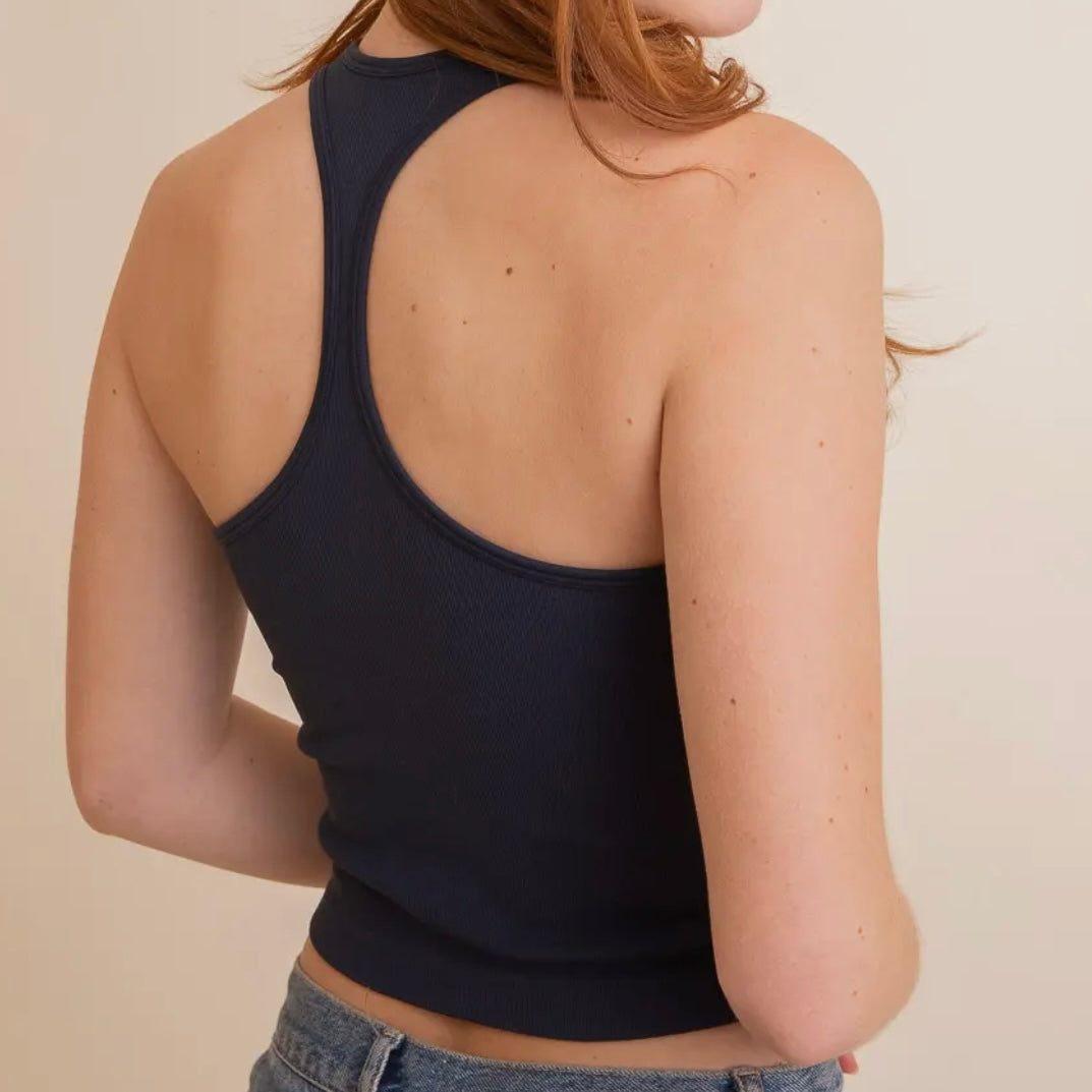 High Neck Racerback Tank Top