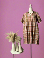 Plaid Flutter Sleeve Dress