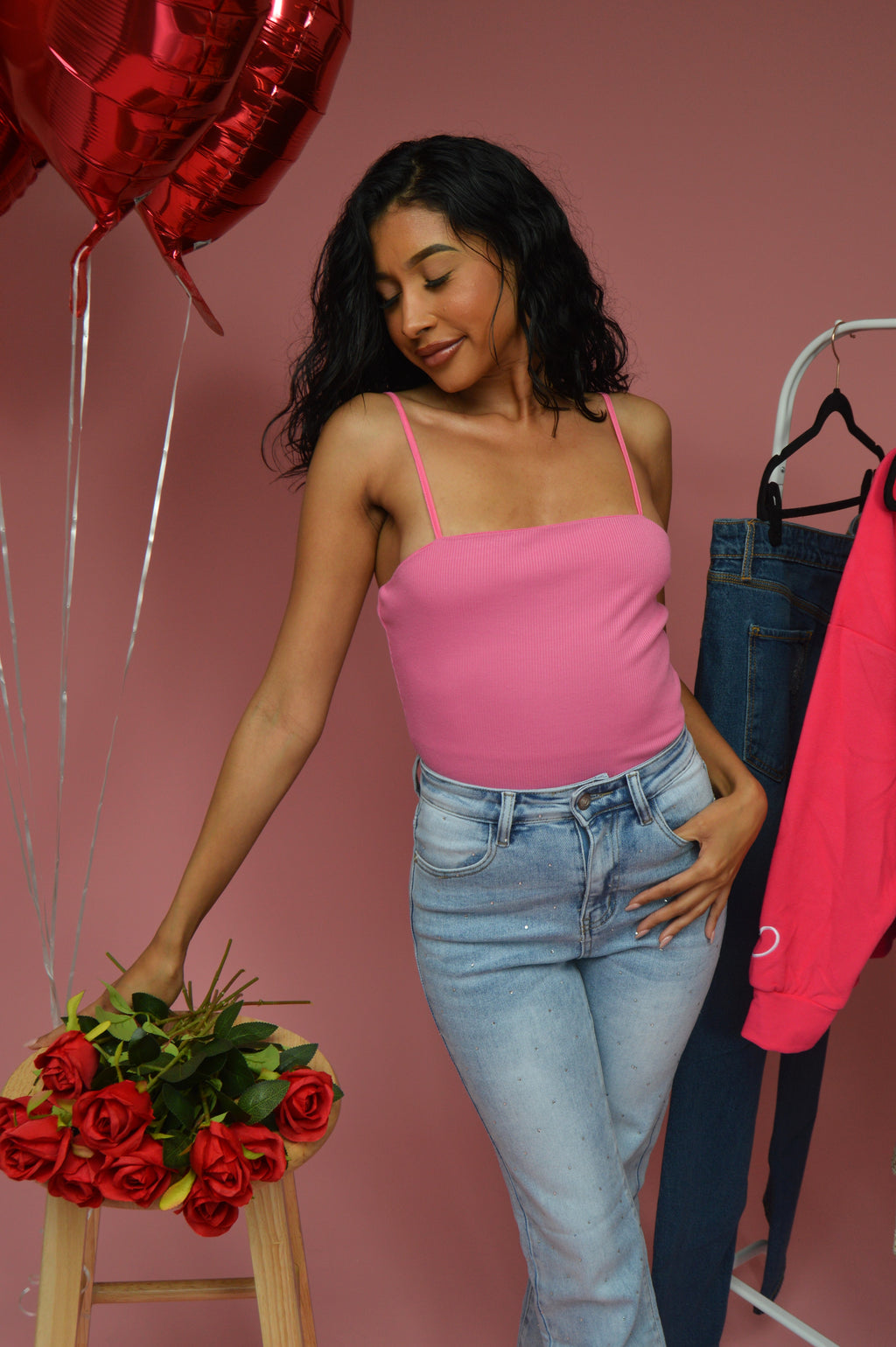 Pink Rib Knit Bodysuit