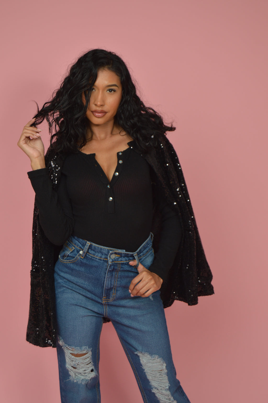 Black Sequin Blazer
