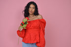 Passion Jacquard Peplum Blouse